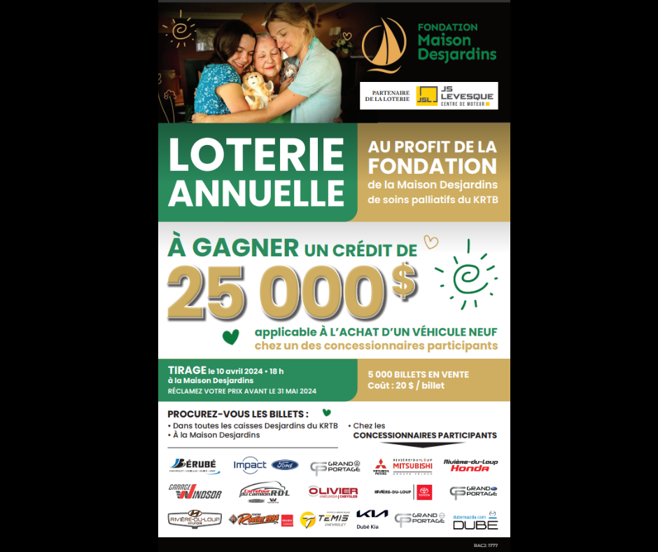 Photo - Loterie de la Fondation de la Maison Desjardins de soins palliatifs du KRTB-13e édition